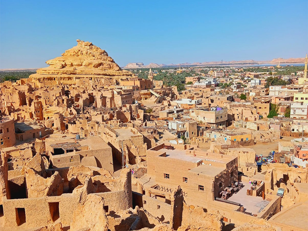 Historic Shali settlement and Siwa Oasis landscape in Egypt