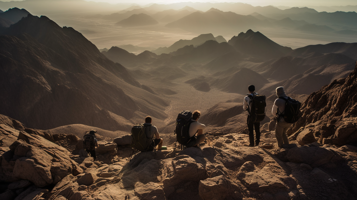 Hikers exploring Egypt’s rugged mountain landscapes